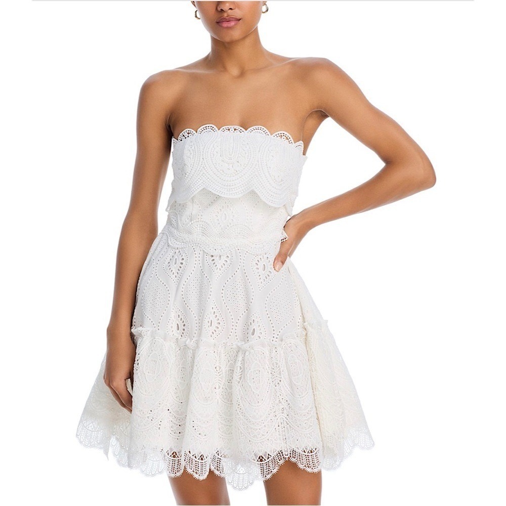 Waimari Amarel Eyelet Mini Dress White Small